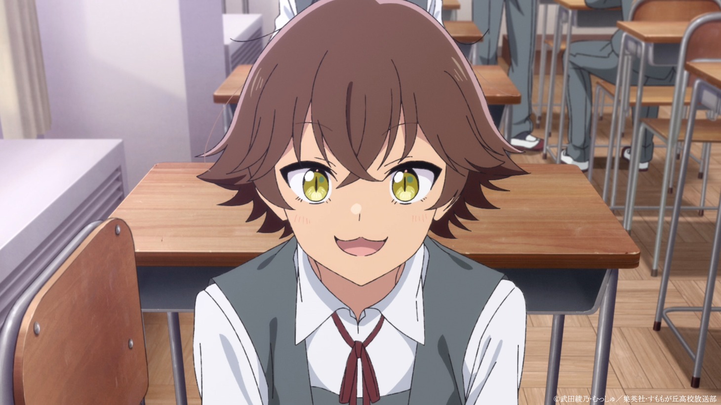 TVアニメ「花は咲く、修羅の如く」第1話「花奈と瑞希」より。 (c)武田綾乃・むっしゅ／集英社・すももが丘高校放送部