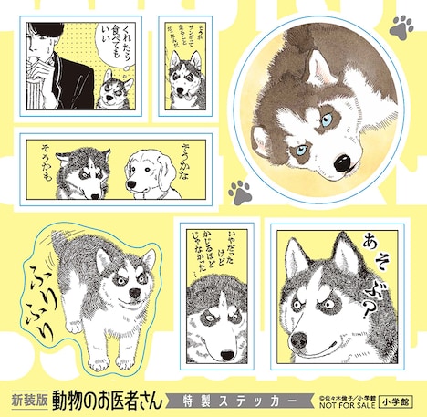 「新装版 動物のお医者さん」購入でもらえるステッカー。