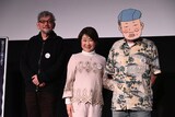 「『宇宙戦艦ヤマト』放送50周年記念セレクション」トークショーより、左から庵野秀明、麻上洋子、むらかわみちお。