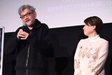 左から庵野秀明、麻上洋子。