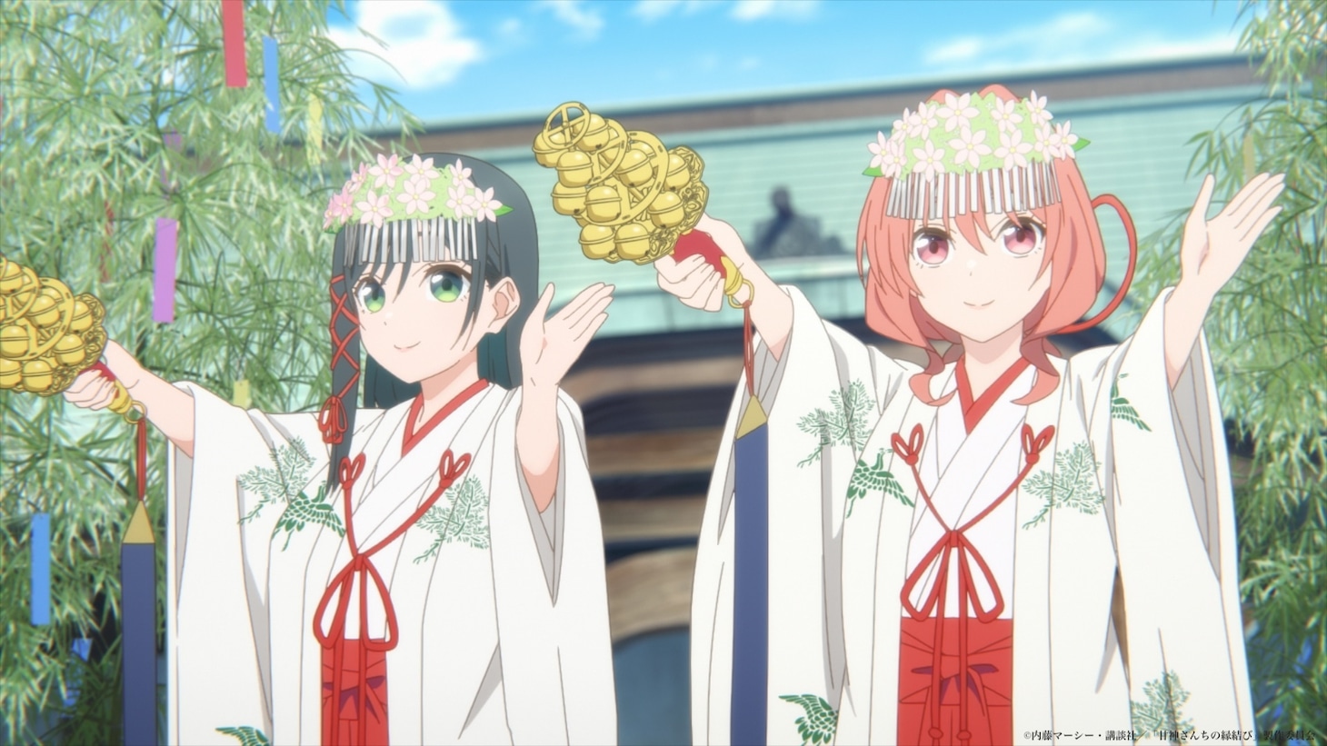 TVアニメ「甘神さんちの縁結び」2ndクール第14話の先行カット。