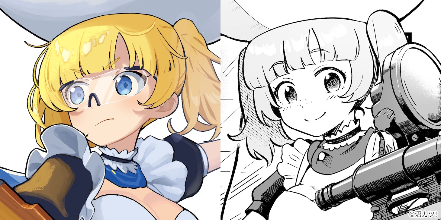 「沼カツ！」サバゲー部のキャラクター・軽部衣羽（かるべいばね）。