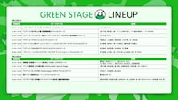 「AnimeJapan 2025」より、GREEN STAGEのラインナップ一覧。