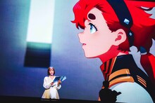 「機動戦士ガンダム 水星の魔女」パートの生アフレコより、市ノ瀬加那。