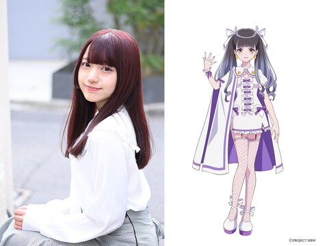 左から咲川ひなの、咲川が演じる新里アズ。