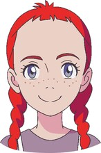 アン・シャーリー（CV：井上ほの花）。早くに両親を亡くし、11歳で孤児院からグリーン・ゲイブルズに引き取られる赤毛の少女。明るく前向きな性格と、類まれなる想像力はときには失敗も招くが、周囲の人たちを巻き込みながらも、常にたくさんの愛に包まれ、少女から素敵な女性に成長していく。