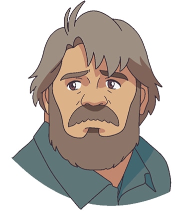 マシュウ・カスバート（CV：松本保典）。アンを引き取るカスバート兄妹の兄。独身で女性と話すのが苦手。手違いでやってきたアンの話にすっかり魅せられてしまう。アンが引き起こすさまざまな出来事にも、常に温かい目で向き合うよき理解者。娘になったアンの幸せを誰よりも願っている。