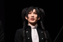 「演劇調異譚『xxxHOLiC』-續・再-」の会見より、九軒ひまわり役の赤澤遼太郎。