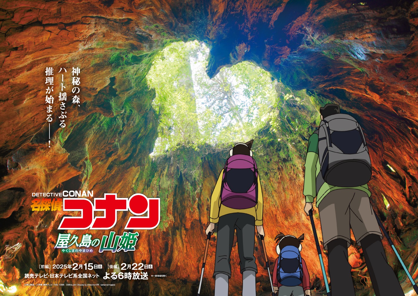 TVアニメ「名探偵コナン」オリジナルエピソード「屋久島の山姫（前編・後編）」放送記念ビジュアル。(c)青山剛昌／小学館・読売テレビ・TMS 1996 (c)Mitsushi Okada/a.collectionRF/amanaimages