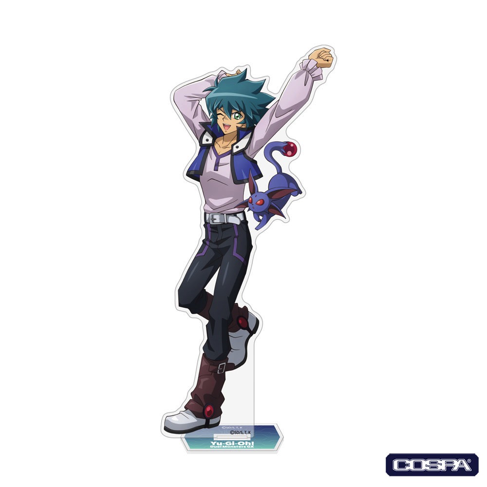 「『遊☆戯☆王デュエルモンスターズGX』放送開始20周年 デュエルアカデミア購買部出張所」で販売される「描き下ろし ヨハン・アンデルセン アクリルスタンド（大）未来へ向かってVer.」。