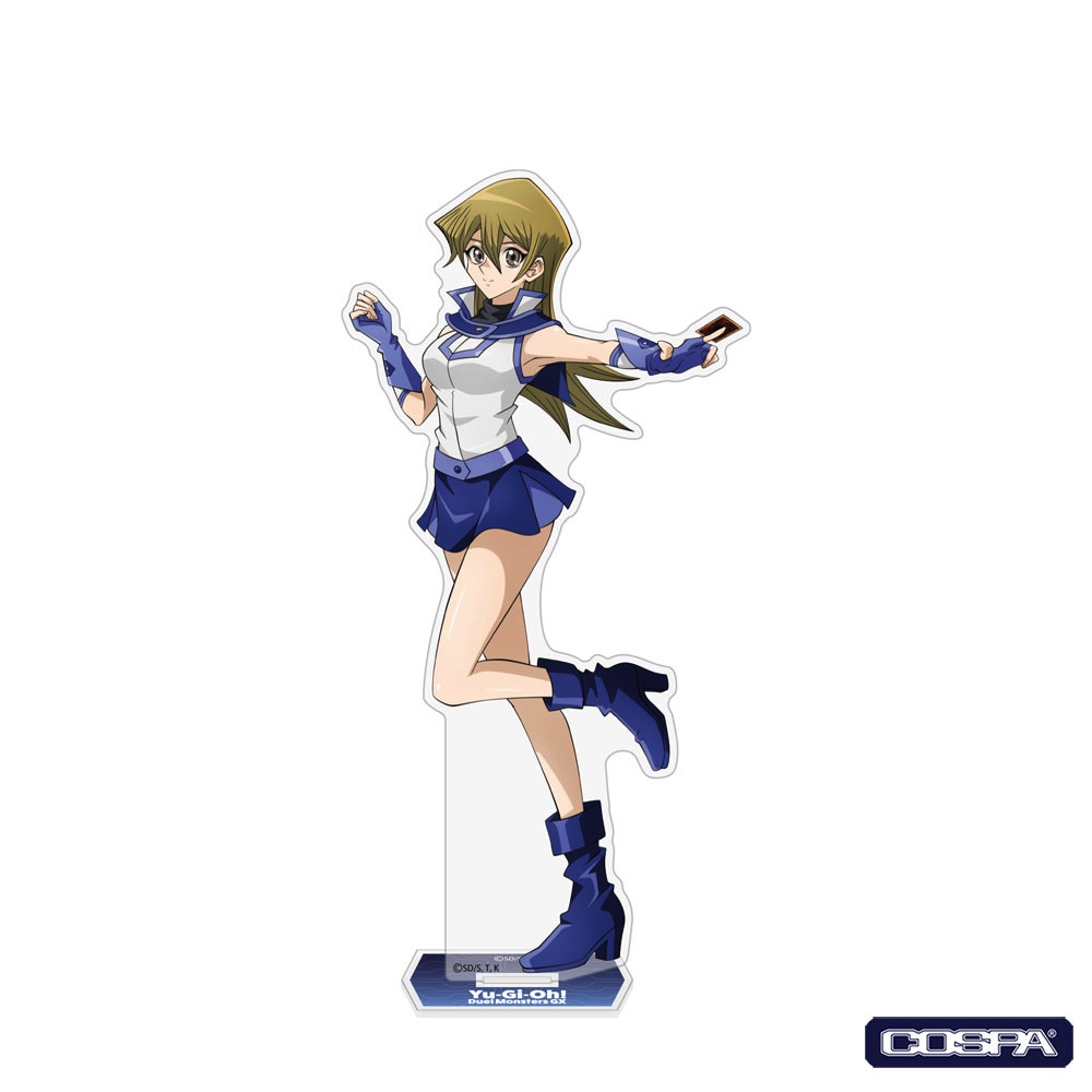 「『遊☆戯☆王デュエルモンスターズGX』放送開始20周年 デュエルアカデミア購買部出張所」で販売される「描き下ろし 天上院明日香 アクリルスタンド（大）未来へ向かってVer.」。