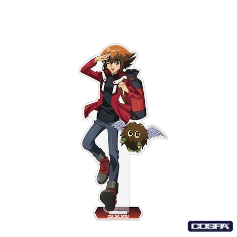 「『遊☆戯☆王デュエルモンスターズGX』放送開始20周年 デュエルアカデミア購買部出張所」で販売される「描き下ろし 遊城十代 アクリルスタンド(大)未来へ向かってVer.」。