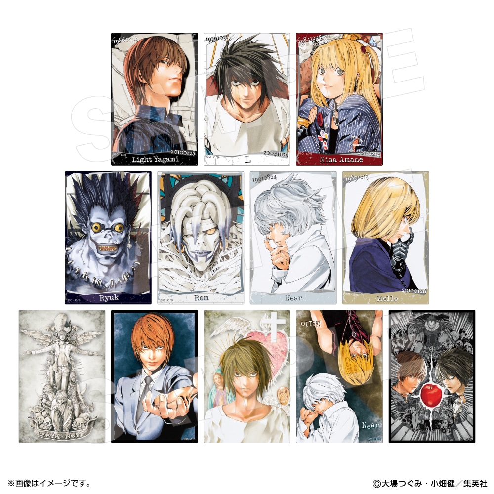 「イラストカードコレクション（全12種）」 (c)大場つぐみ・小畑健／集英社