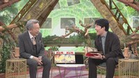 「時をかけるテレビ 池上彰 手塚治虫 創作の秘密」より、左から池上彰、中田敦彦。（写真提供：NHK）