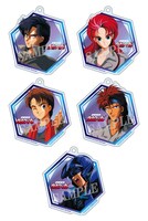 amiami（オンラインショップ）の法人特典として用意されたキャラクターイラスト使用アクリルストラップ5種セット。