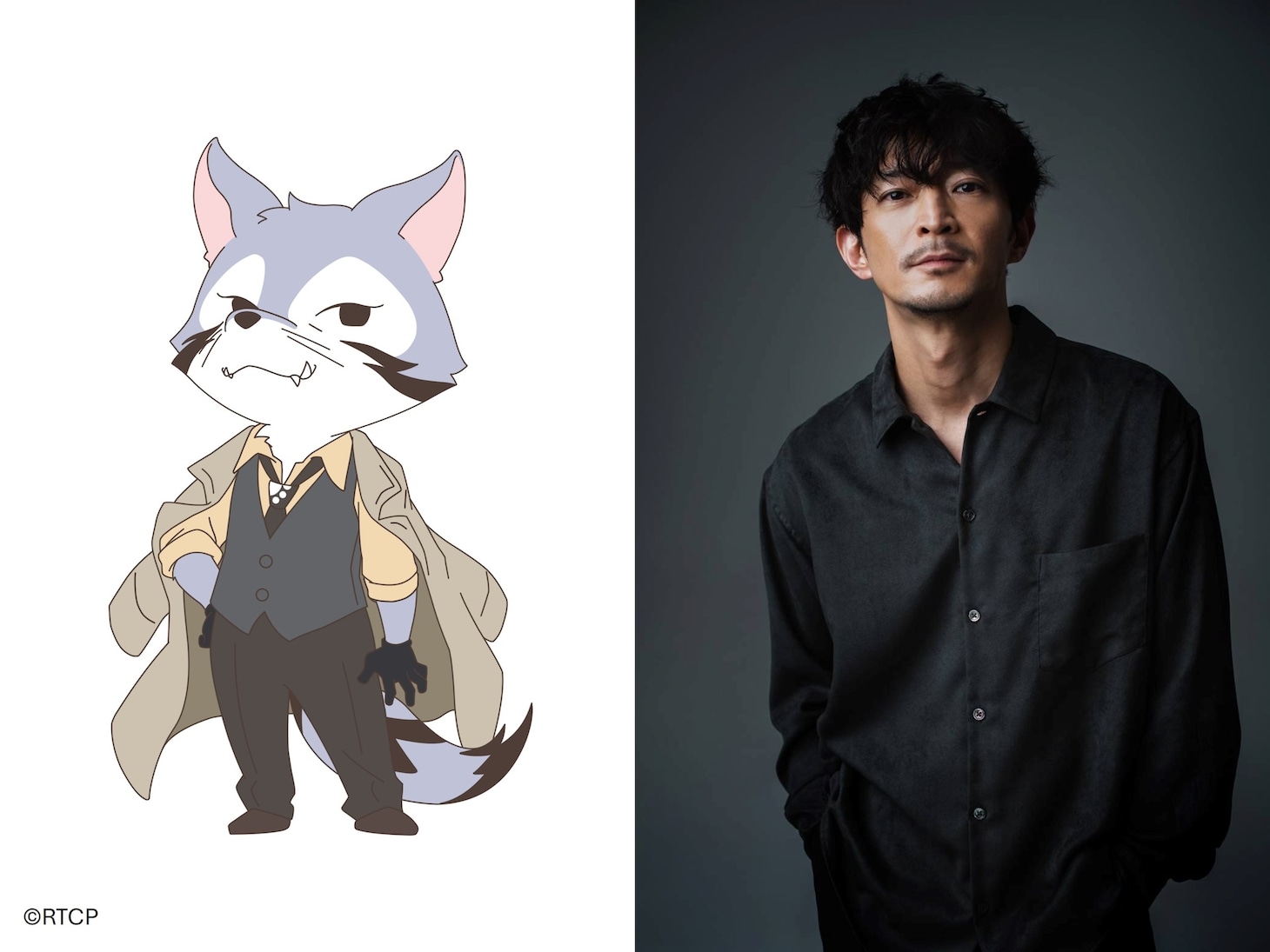 ミドル（左）と津田健次郎（右）。ミドルは謎多きダンディなイケオジ支部長。常にダンディで、産声もダンディだったという逸話を持つ。実は昔、ボスとともにアメリカで働いていたという噂もある。