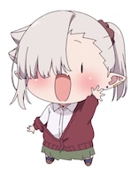 石川月菜（CV：田中美海）のちびキャラバージョンのビジュアル。 (c)2025 二式恭介/KADOKAWA/ちゃんと吸えない製作委員会ちゃん