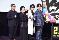 左から中岡亮プロデューサー、葉山翔太、速水奨、神尾晋一郎。