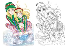 「一条ゆかりポストカードBOOK 塗り絵倶楽部」より。 (c)Yukari Ichijo