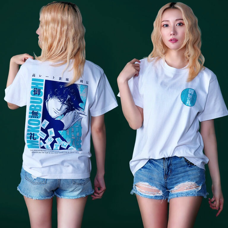 「『アカギ』&『むこうぶち』POP UP STORE」で販売される「むこうぶち 傀 Tシャツ」。