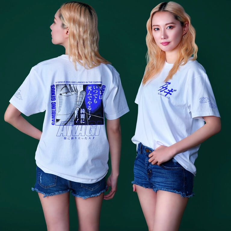 「『アカギ』&『むこうぶち』POP UP STORE」で販売される「アカギ Tシャツ」。