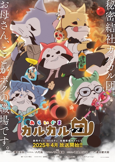 アニメ「あらいぐま カルカル団」“本性版”キービジュアル。