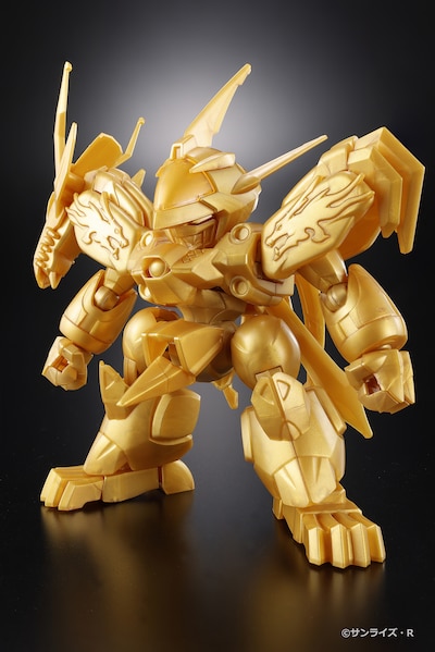 TVアニメ「魔神創造伝ワタル」Blu-ray BOX第1巻特典の「プラモデル龍神丸（スペシャルゴールドVer.）」。