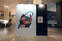 「美人画で巡るヱビス」展示の様子。