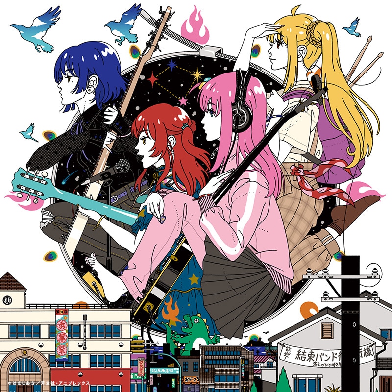 ASIAN KUNG-FU GENERATIONのジャケットイラストなどを手がける中村佑介が描き下ろした「結束バンド TOUR “We will B”」開催記念イラスト。