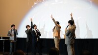 「銀魂オンシアター2D 真選組動乱篇」舞台挨拶の様子。