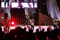 左から三鷹アサヒ役の小林竜之、マリオ役の橘龍丸、大江戸シンヤ役の河合健太郎、ウシミツ役の鵜澤正太郎。