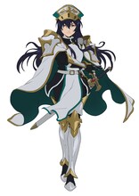 パトーシェ・キヴィア（CV：石上静香）。第十三聖騎士団の団長。本来は《女神》テオリッタと契約するはずだった。真面目で正義感の強い聖騎士であるが、堅物なところがあり物言いも厳しい。《女神》のためなら自身の命も勇者の命も投げ捨てられる。