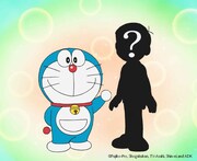 データ放送連動企画で当たる当選者とドラえもんとの2ショットイラストのイメージ。(c)藤子プロ・小学館・テレビ朝日・シンエイ・ADK