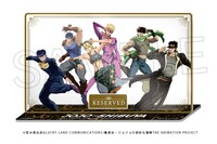 ホテル内のレストランでコラボコースメニューを注文するともらえるアクリル席札。