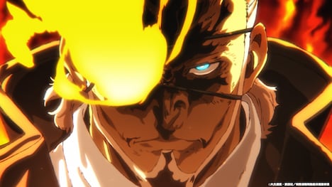 TVアニメ「炎炎ノ消防隊 参ノ章」第2弾PVの場面カット。