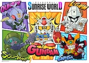 「『SUNRISE WORLD ~デフォルメロボット~』フェア」横井孝二描き下ろしキービジュアル