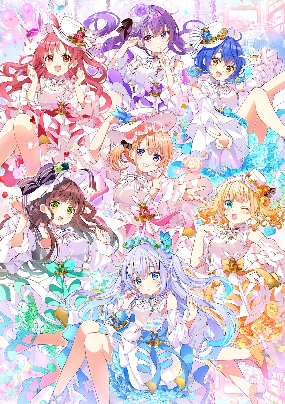 「TVアニメ『ご注文はうさぎですか？』10周年記念スペシャルイベント Rabbit House Talk Party 2025」のグッズにも用いられた、Koiの描き下ろしイラスト。
