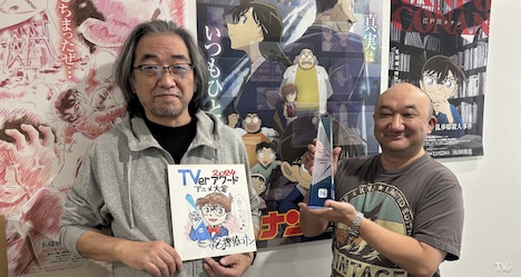 「名探偵コナン」の山本泰一郎監督（左）と、鎌仲史陽監督（右）。