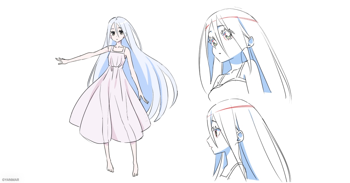 本編プロローグに登場する少女のキャラクターデザイン。