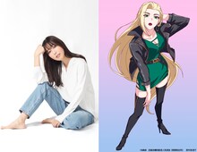 左から日笠陽子と、シャニーナのキャラクタービジュアル。