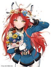 青辺マヒトによる「転生した大聖女は、聖女であることをひた隠す」アニメ化お祝いイラスト。 (c)Touya/chibi (c)Mahito Aobe