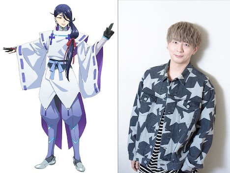 左から安倍晴明のキャラクタービジュアル、木村良平。