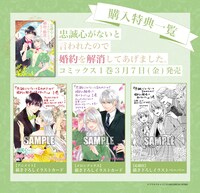 「忠誠心がないと言われたので婚約を解消してあげました。」1巻の特典情報。