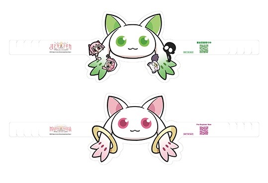 「AnimeJapan 2025」の「魔法少女まどか☆マギカ Magia Exedra」ブース配布されるA-Qとキュゥべえのリバースブルお面。