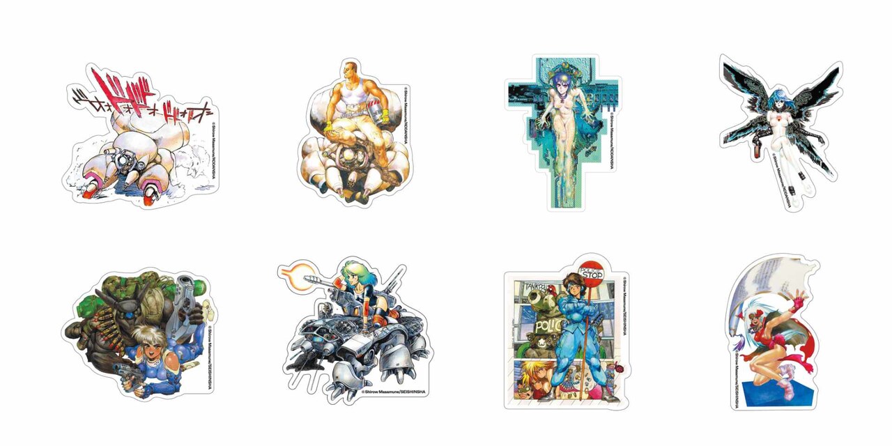 ダイカットステッカーセット（8枚入）」 - 「士郎正宗の世界展」で