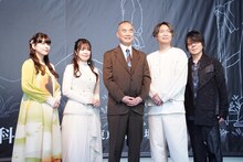 左から島袋美由利、仁見紗綾、宇宙飛行士の野口聡一氏、小西克幸、速水奨。
