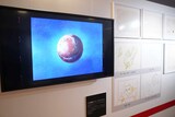 「庵野秀明 企画・プロデュース／放送50周年記念『宇宙戦艦ヤマト 全記録展』」7階の展示スペースより「誕生」コーナー。