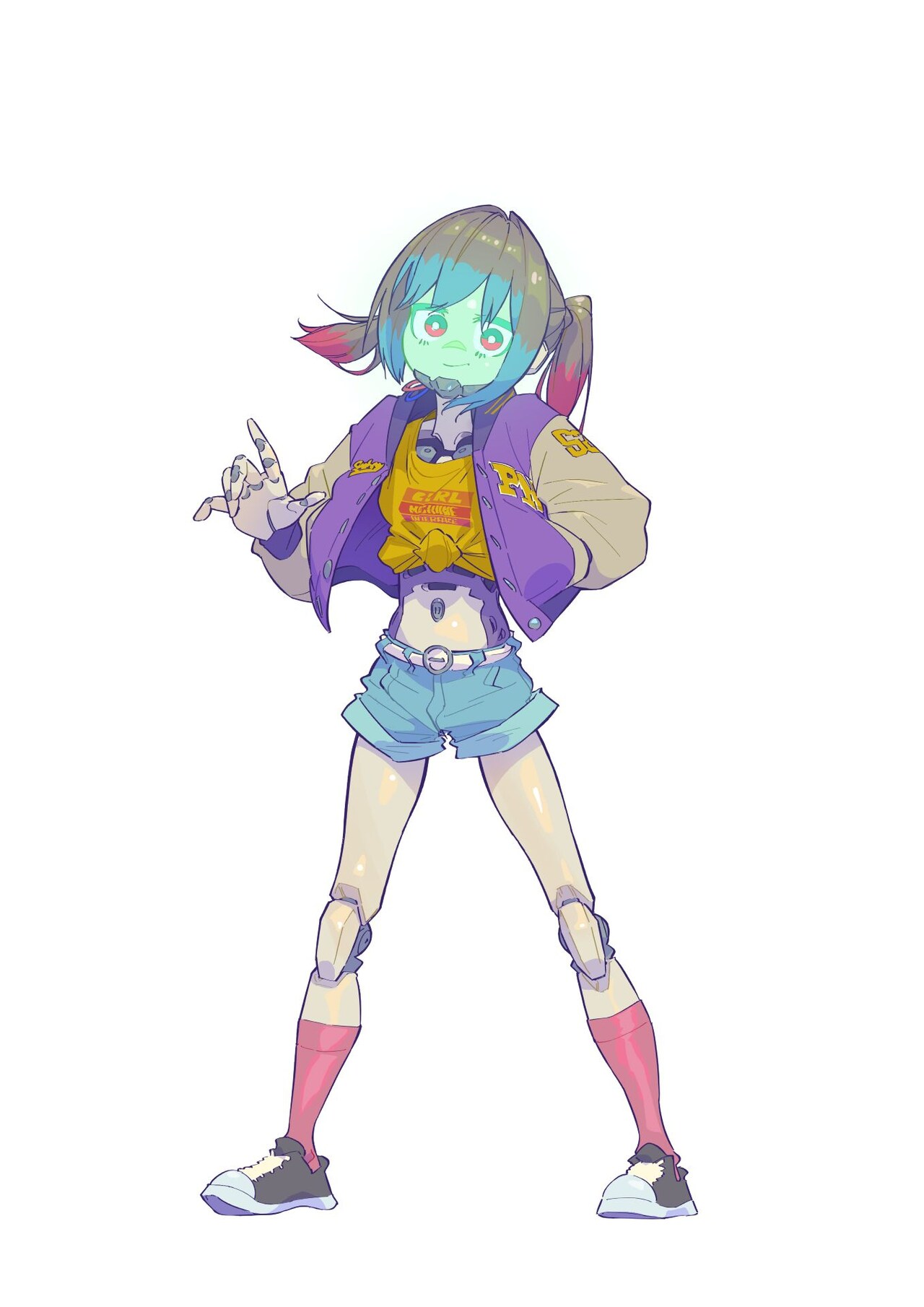 マキナ（CV：永瀬アンナ）23才のサイボーグ。かなりガサツで少し