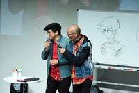 島本和彦に笑顔で問い詰める藤田和日郎。