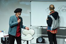 島本和彦の話が長いので、落書きで時間を潰す藤田和日郎。